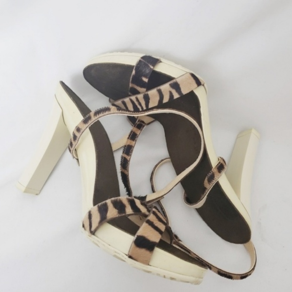 Casadei Animal Ankle Wrap Platform Sandals 6.5